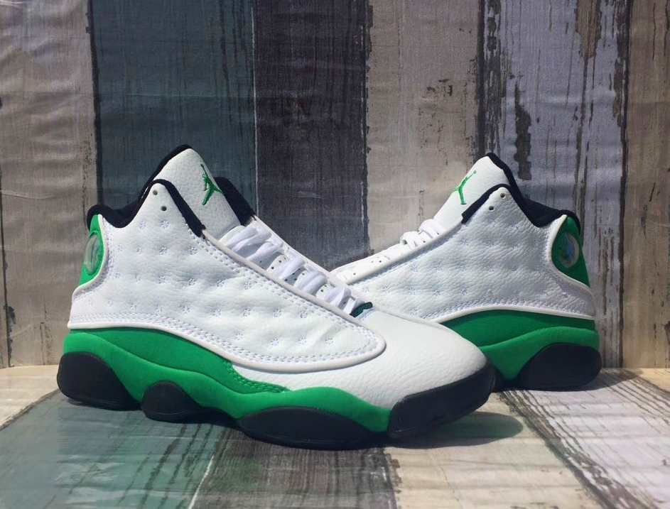 2020 Air Jordan 13 White Green Black Shoes